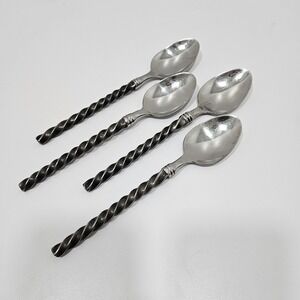 4 Dinner Spoons Pier One 1 PII14 18/8 Stainless China Twist 7"